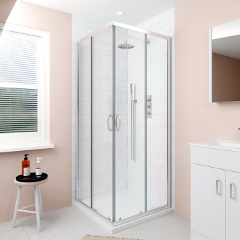 Delphi Alpha Chrome 5mm Corner Entry Shower Enclosure 800mm x 800mm | Product Image
