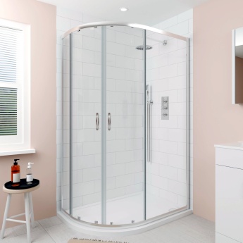 Delphi Alpha Chrome 5mm Offset Quadrant Shower Enclosure | Product Image