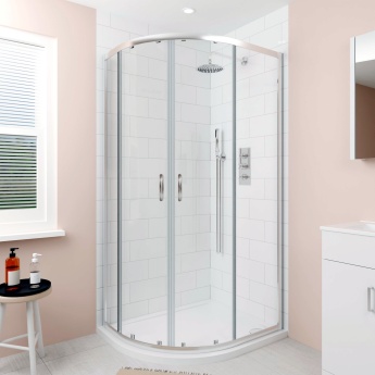 Delphi Alpha Chrome 5mm Offset Quadrant Shower Enclosure 1000mm x 800mm | Product Image