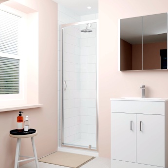 Delphi Alpha Chrome 5mm Pivot Shower Door 700mm Wide | Product Image