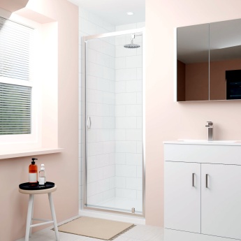 Delphi Alpha Chrome 5mm Pivot Shower Door 800mm Wide | Product Image