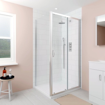 Delphi Alpha Chrome 5mm Sliding Door Shower Enclosure | Product Image