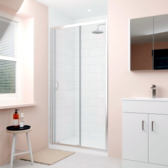 Delphi Alpha Chrome 5mm Sliding Shower Door 1000mm Wide | Product Image