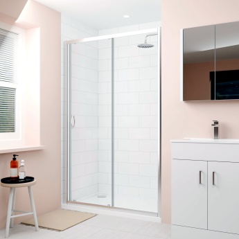 Delphi Alpha Chrome 5mm Sliding Shower Door (1850mm High) | Product Image