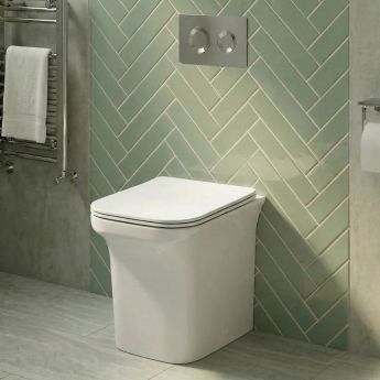 Delphi Alpine Deluxe Rimless Back to Wall Toilet (inc Soft Close Seat) | Product Image