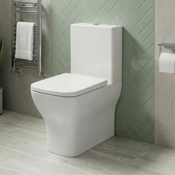 Delphi Alpine Rimless Closed Back Close Coupled Toilet (inc Soft Close Seat) | Product Image