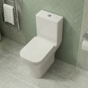 Delphi Alpine Rimless Extended Height Close Coupled Toilet (inc Soft Close Seat) | Product Image