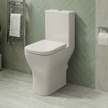Delphi Alpine Rimless Extended Height Close Coupled Toilet (inc Soft Close Seat) | Product Image
