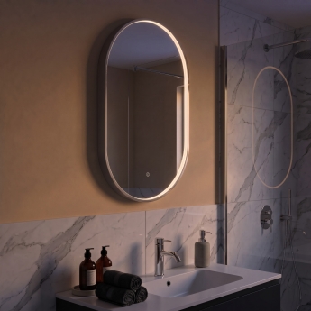 Delphi Altair Chrome Inset Framed LED Touch Sensor Bathroom Mirror 800mm x 500mm | Product Image