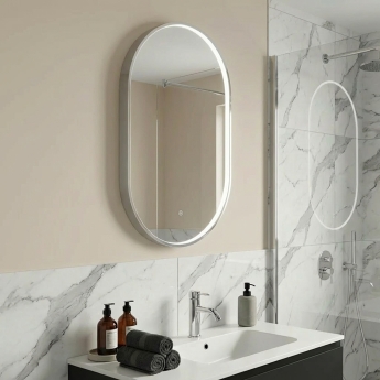 Delphi Altair Chrome Inset Framed LED Touch Sensor Bathroom Mirror 800mm x 500mm | Product Image