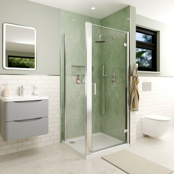 Delphi Apollo Chrome 8mm Hinged Shower Door (1900mm High) | Product Image