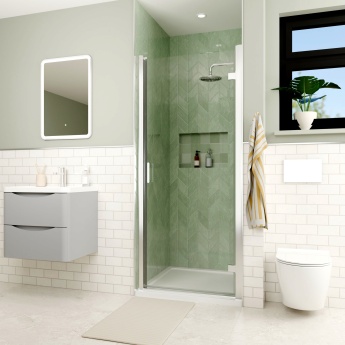 Delphi Apollo Chrome 8mm Hinged Shower Door (1900mm High) | Product Image