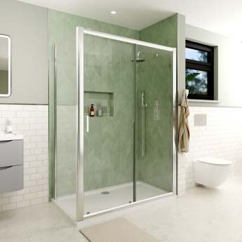 Delphi Apollo Chrome 8mm Sliding Shower Door (1900mm High) | Product Image