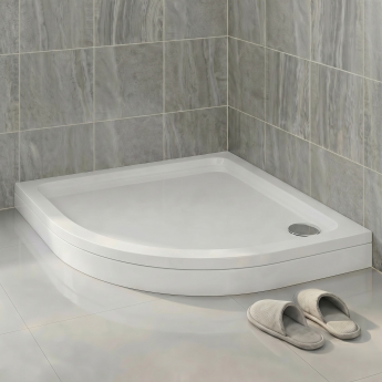 Delphi AquaBoost White Stone Resin Easy Plumb Quadrant Riser Shower Tray | Product Image