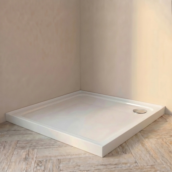 Delphi AquaEdge 4 Upstand Stone Resin Square Shower Tray | Product Image