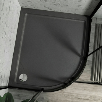 Delphi AquaStone Grey Slate Effect 45mm Stone Resin Offset Quadrant Shower Tray
