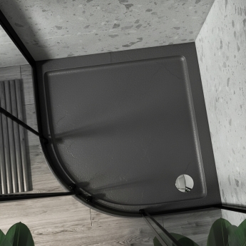 Delphi AquaStone Grey Slate Effect 45mm Stone Resin Quadrant Shower Tray