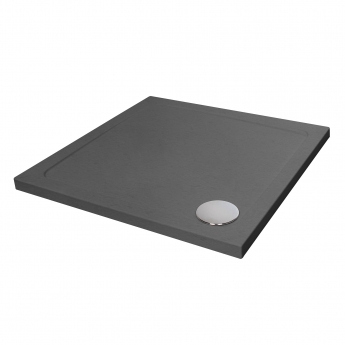 Delphi AquaStone Grey Slate Effect 45mm Stone Resin Square Shower Tray