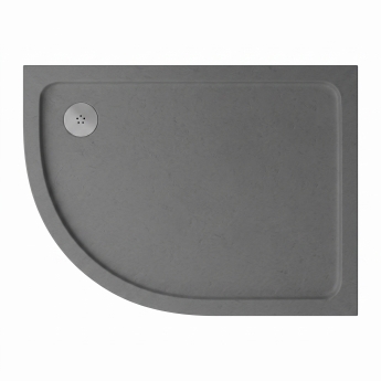 Delphi AquaStone Grey Slate Effect 45mm Stone Resin Offset Quadrant Shower Tray | Product Image