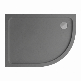 Delphi AquaStone Grey Slate Effect 45mm Stone Resin Offset Quadrant Shower Tray | Product Image