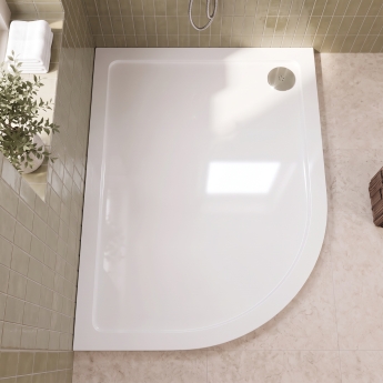 Delphi Aragon White Stone Resin Offset Quadrant Shower Tray | Product Image