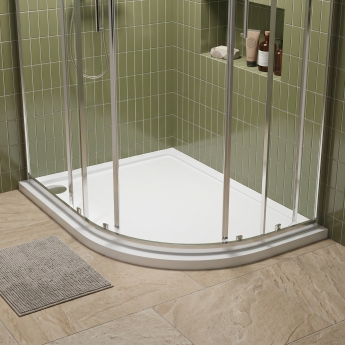 Delphi Aragon White Stone Resin Offset Quadrant Shower Tray | Product Image