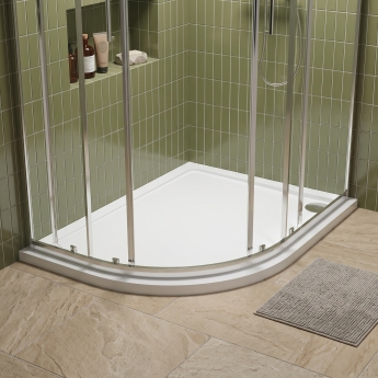 Delphi Aragon White Stone Resin Offset Quadrant Shower Tray | Product Image