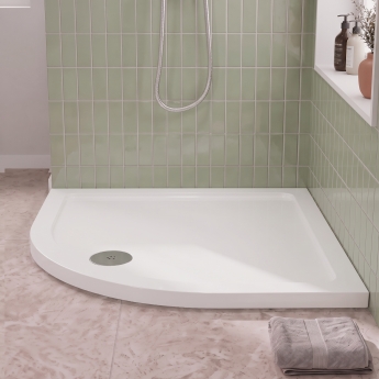 Delphi Aragon White Stone Resin Quadrant Shower Tray | Product Image
