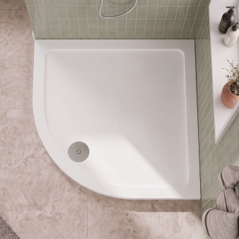 Delphi Aragon White Stone Resin Quadrant Shower Tray | Product Image