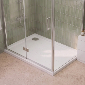 Delphi Aragon White Stone Resin Rectangular Shower Tray | Product Image