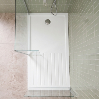 Delphi Aragon White Stone Resin Walk-In Shower Tray | Product Image