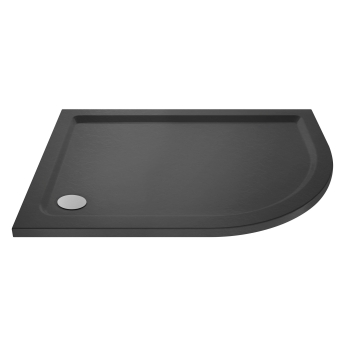 Delphi Aragon Slate Grey Effect Stone Resin Offset Quadrant Shower Tray | Product Image