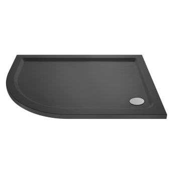Delphi Aragon Slate Grey Effect Stone Resin Offset Quadrant Shower Tray | Product Image
