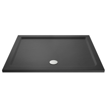 Delphi Aragon Slate Grey Effect Stone Resin Rectangular Shower Tray | Product Image