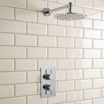 Delphi Atom Chrome Dual Concealed Shower Set with Fixed Head | Product Image