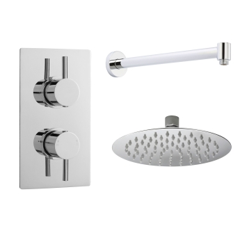 Delphi Atom Chrome Dual Concealed Shower Set with Fixed Head | Product Image