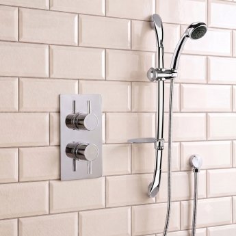 Delphi Luxury Curved Multi-Function Slider Rail Shower Kit (inc Outlet Elbow) | Product Image