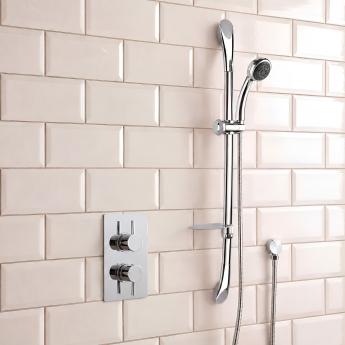 Delphi Atom Chrome Dual Concealed Shower Set with Slide Rail Kit | Product Image