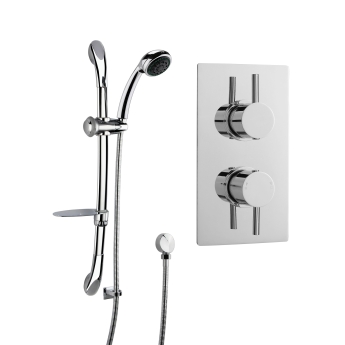 Delphi Atom Chrome Dual Concealed Shower Set with Slide Rail Kit | Product Image
