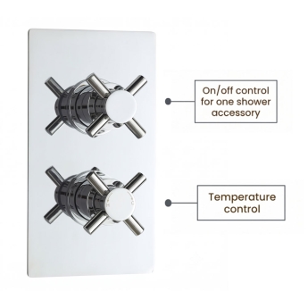 Delphi Axiom Crosshead Chrome Dual Concealed Shower Set with Handset and Bracket | Product Image