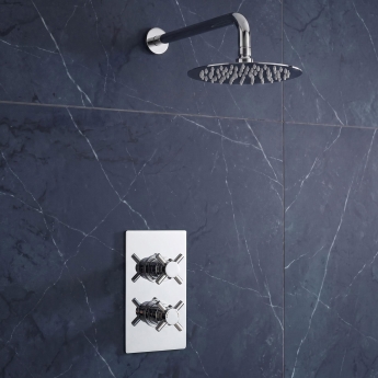Delphi Axiom Crosshead Chrome Dual Concealed Shower Set with Fixed Head | Product Image