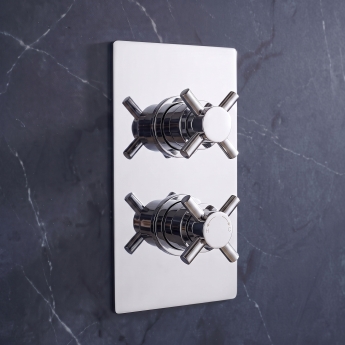 Delphi Axiom Crosshead Chrome Dual Concealed Shower Set with Handset and Bracket | Product Image