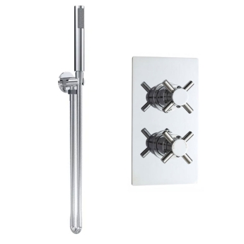 Delphi Axiom Crosshead Chrome Dual Concealed Shower Set with Handset and Bracket | Product Image