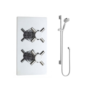 Delphi Axiom Crosshead Chrome Dual Concealed Shower Set with Slide Rail Kit | Product Image
