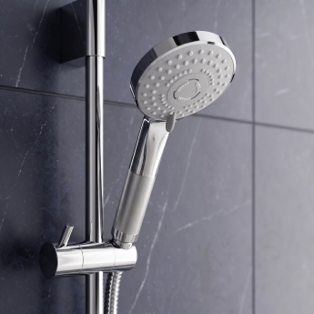 Delphi Axiom Crosshead Chrome Dual Concealed Shower Set with Large Drencher Head and Slide Rail Kit | Product Image