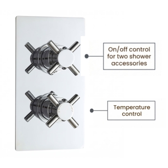 Delphi Axiom Crosshead Chrome Dual Concealed Shower Set with Fixed Head and Handset | Product Image