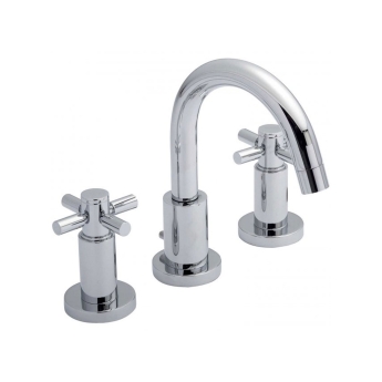 Delphi Axiom Crosshead Chrome 3-Hole Basin Mixer Tap (inc Pop-Up Waste) | Product Image