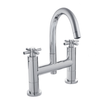 Delphi Axiom Crosshead Chrome Swivel Spout Pillar Mounted Bath Filler Tap | Product Image