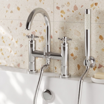 Delphi Axiom Crosshead Chrome Bath Shower Mixer Tap Deck Mounted | Product Image