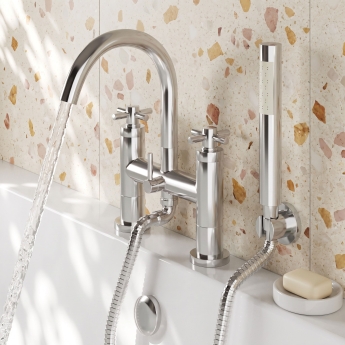 Delphi Axiom Crosshead Chrome Bath Shower Mixer Tap Deck Mounted | Product Image
